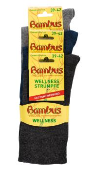 6 Paar TippTexx 24 weiche Bambus Socken in Melange-Farben